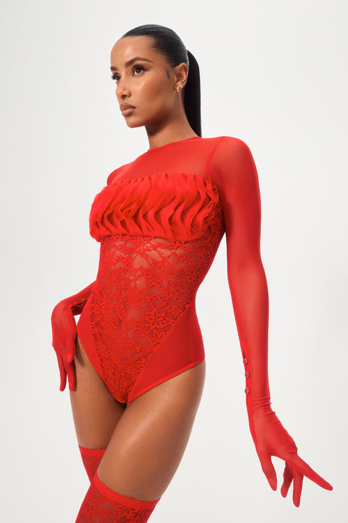Elegant Red Bodysuit