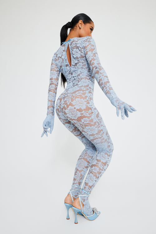 Dreamy Blue Lace Catsuit