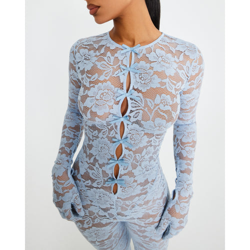 Dreamy Blue Lace Catsuit