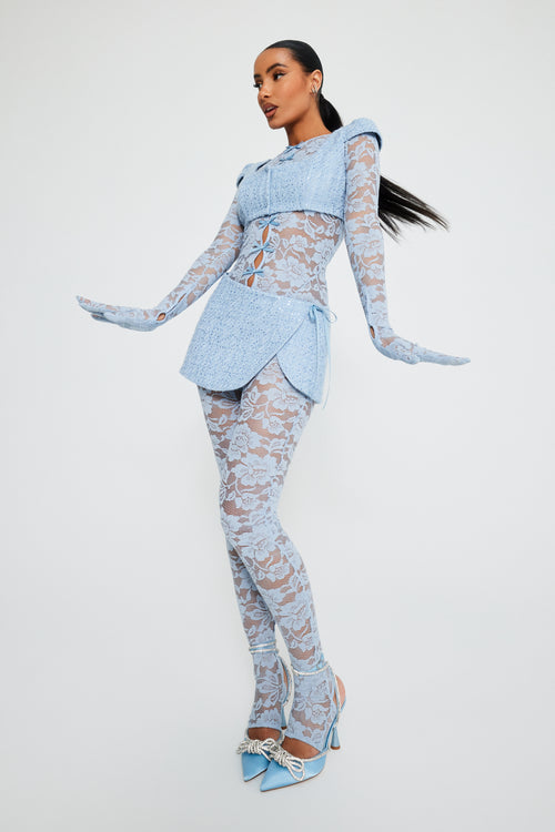 Dreamy Blue Lace Catsuit