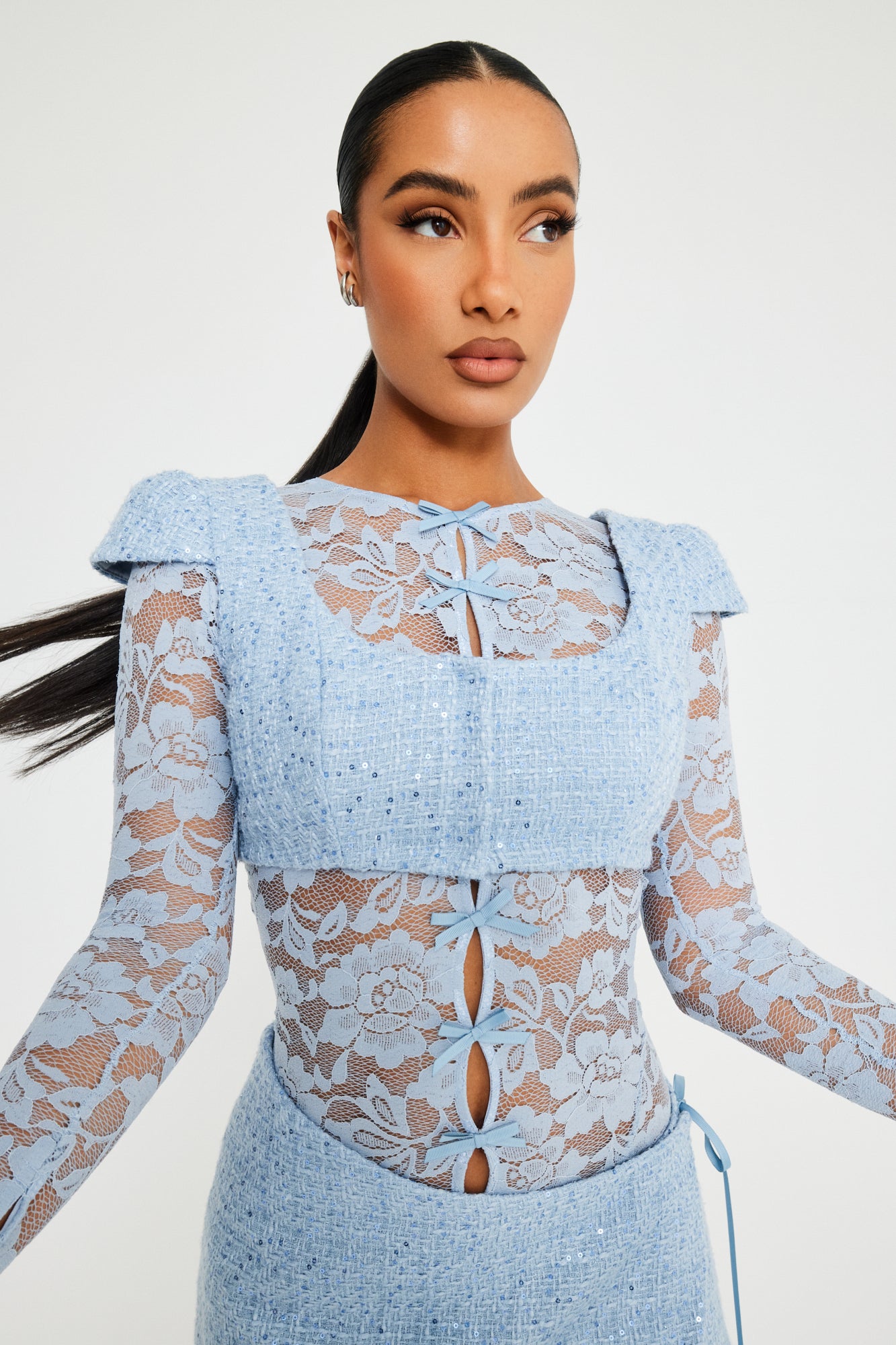 BRIELLE | Dreamy Blue Crop Top | Luxury Crop Top for Women XS BRIELLE | Dreamy Blue Crop Top | Luxury Crop Top for Women XS