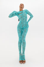 Turquoise Lace Catsuit
