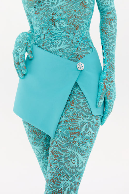Turquoise Mini Skirt