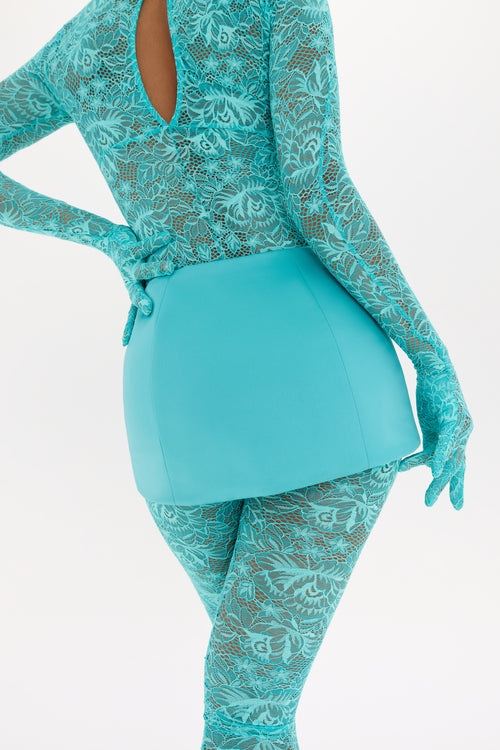 Turquoise Mini Skirt