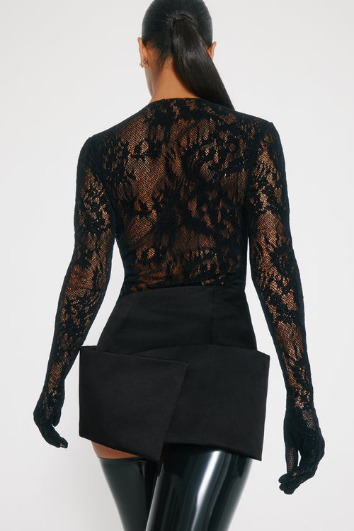 Noir Asymmetric Mini Skirt
