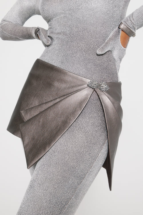 Low-rise Cargo Mini Skirt - Grey Black – chelec studios