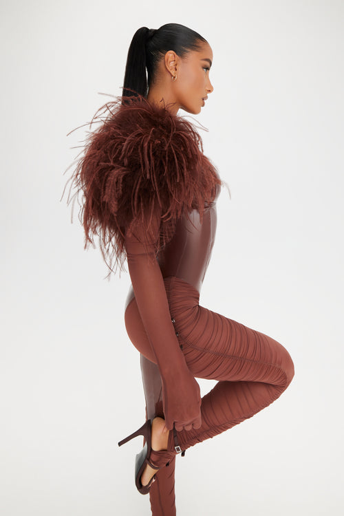 Chocolate Feather Bolero